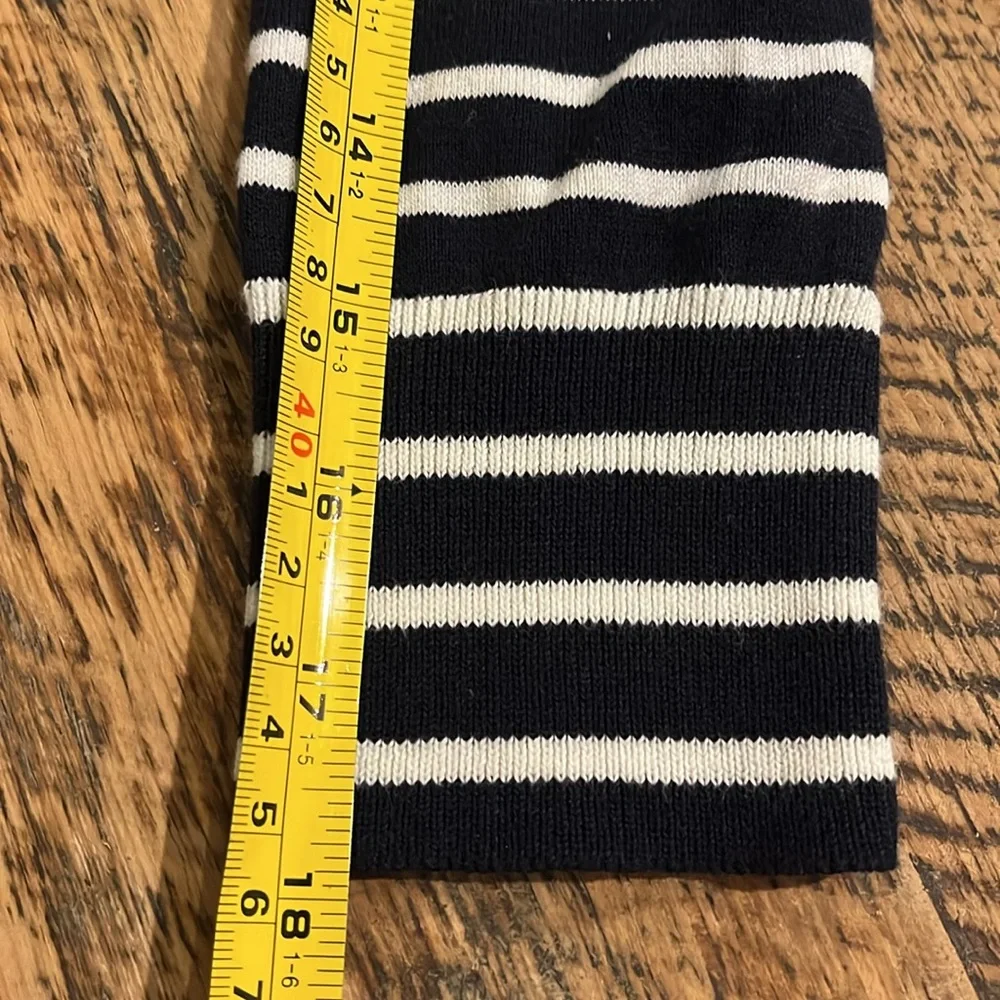 J.‎ Crew Navy Blue Stripe open front  Sweater size small